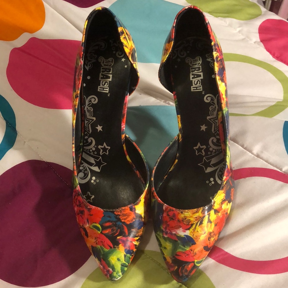 Multicolor Floral Heels
